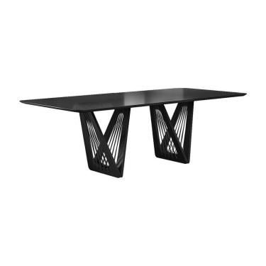 Imagem de Mesa De Jantar áustria C03 180x90 Cm Cor Laca Preto/ébano