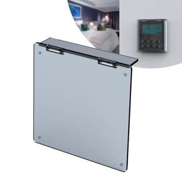 Imagem de Pearwow Painel De Proteção Para Termostato Central Ac, Capa Protetora Controle Com Fio 4-3/4", Interruptor Anti-Erro Ar-Condicionado Em Acrílico, Transparente, Preto, 1 Pacote