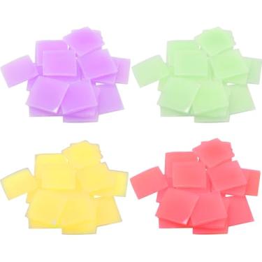 Imagem de WHYHKJ 96 peças de argila de pintura de diamante colorido 2 x 2 cm vermelho amarelo verde roxo 24 peças cada para bordado decoração de lantejoulas pintura diamante ponto cruz acessórios DIY