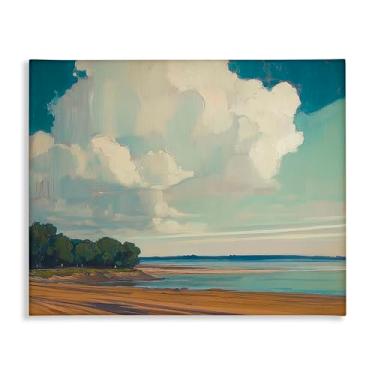 Imagem de Stupell Industries Nuvens sobre extensa tela de praia design de parede por Elara Yasna, 76 x 61 cm