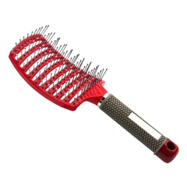 Imagem de Escova para cabelos cacheados, seca ou molhada - Escova desembaraçadora de nylon para cabelos emaranhados e macios | Design ergonômico de nível profissional com dentes largos para cabelos grossos (08)