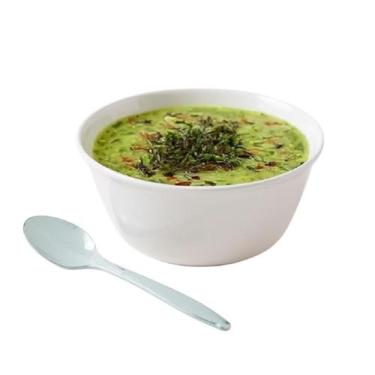 Imagem de Kit 50 Pote Cumbuca Isopor 200ml + colher p/ sopas caldos - Genérica