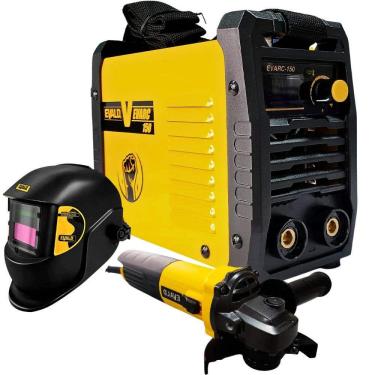 Imagem de Solda Inversora Monofásico com Esmerilhadeira Angular 850W e Máscara de Solda EVALD 220V