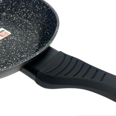 Imagem de Frigideira Profissional Com Revestimento Interno Antiaderente 20cm Mármore Preto Frita sem Óleo