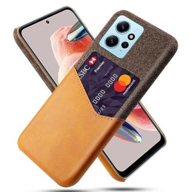 Imagem de Capa para Xiaomi Redmi Note 12 4G,Tela e tampa de couro PU,Antideslizante,360°cobertura completa à prova de choque com 1 slot de cartão atrás,Prevenção de queda-Brown