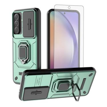 Imagem de Asuwish Capa de telefone para Samsung Galaxy A36/A56 5G com capa deslizante para câmera de vidro temperado, suporte de anel, resistente, fino, protetor de célula híbrida de grau militar A 36 56