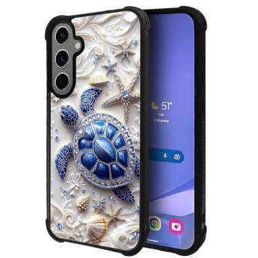 Imagem de MQJCYB Capa para Samsung Galaxy S25 Plus S24 Plus, resistente à prova de choque, proteção total de plástico rígido, capa protetora de silicone macio para mulheres, homens, meninas, tartarugas marinhas