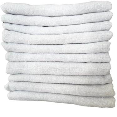 Imagem de Kit 10 Pano de Chão Grande 100% Algodão - Alvejado, Boa Absorção, Ensacamento Duplo, Fácil de Lavar - Tamanhos 75x50 e 65x45 cm (GRANDE (50X75))