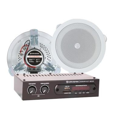 Imagem de HAYONIK, Kit de Som Ambiente com 1 Amplificador Compact 200 e 2 Arandelas CS-530 PLUS, 200W, Arandela de 5", 3 Pontos de Fixação, Proteção UV