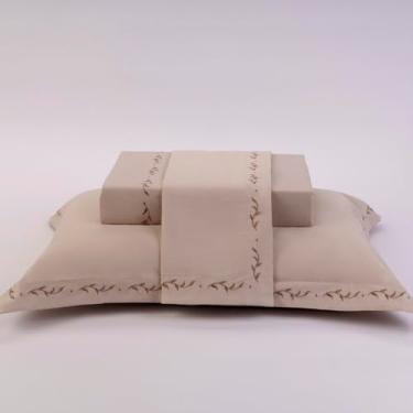 Imagem de Plumasul Jogo de Cama Natu Arbo 100% Algodão Cetim 300 Fios Queen 4 peças Cor Fendi Festone Bronze