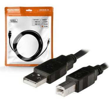 Imagem de Cabo Usb 2.0 Para Impressora Am X Bm 5,0M Preto Plus Cable - PlusCable