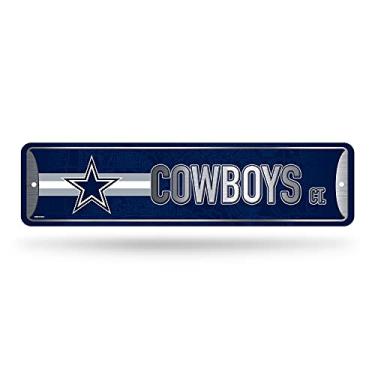 Imagem de Rico Industries Placa de metal para decoração de casa NFL Dallas Cowboys (10 cm x 38 cm) - Ótima para casa, escritório, quarto e caverna masculina - Feita