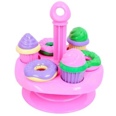 Imagem de Porta Bolos Cupcakes Donuts Confeitaria Brinquedo C/ Suporte Infantil 