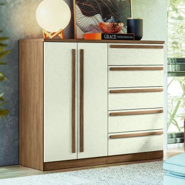 Imagem de Cômoda 2 Portas e 5 Gavetas Málaga Gold Santos Andirá