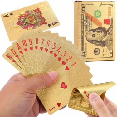 Imagem de Carta de Baralho Dourada Folheada Ideal para Colecionado - shopamerica