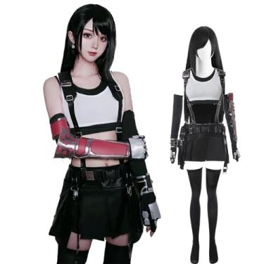 Imagem de LTAKK Fantasia feminina Tifa Lockhart cosplay com peruca jogo cosplay FF7 VII fantasia Tifa, 2GG