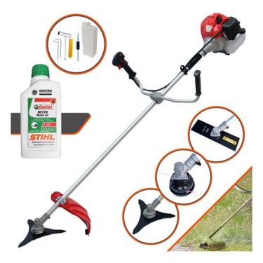 Imagem de Roçadeira À Gasolina Anmax Cg430 Profissional 43cc 2HP com Faca 3p + Faca 2p + Óleo de Motor 2T Stihl