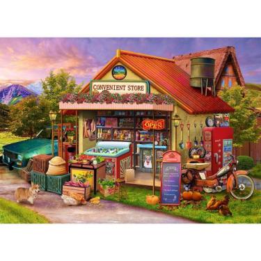 Imagem de Quebra-cabeça HUADADA 1000 peças Country Store para adultos
