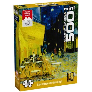 Imagem de Mini Quebra Cabeça 500 Peças Café Terraço de Van Gogh Grow