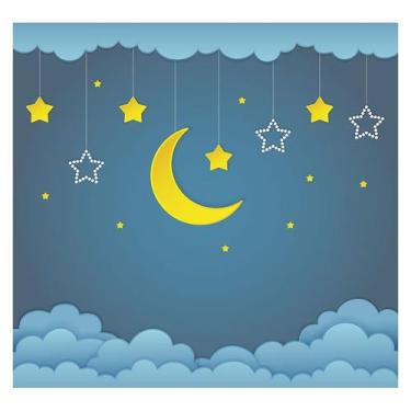 Imagem de Papel de Parede Adesivo Infantil Nuvens Lua Bebe Quarto - 584pcp - All