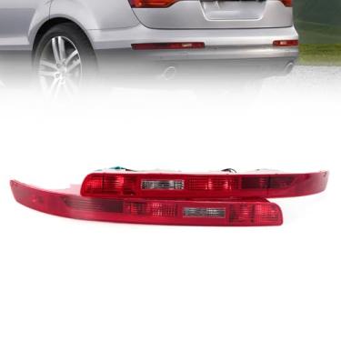 Imagem de JESYMBX 1 par de lâmpada traseira do para-choque traseiro esquerdo e direito lâmpada invertida lâmpada de neblina esquerda e direita para Audi Q7 2006 2007 2008 2009 2010-2015 com lâmpada vermelha