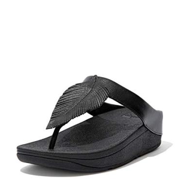 Imagem de FitFlop Sandália feminina fina com bico fino, Todo preto, 9