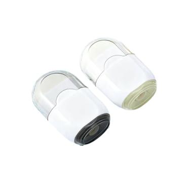 Imagem de GZBABY Apontador de lápis com borracha, pacote com 2, apontador de lápis manual 2 em 1, pastel, fofo (cinza, verde)