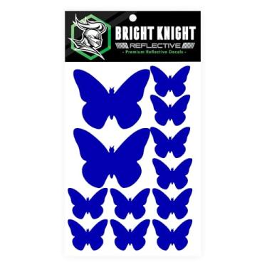 Imagem de Conjunto de adesivos e decalques de carro de borboleta, decalques de janela de carro para mulheres, pacote com 12, azul, para carros, motocicletas, bicicletas e capacetes, fácil de aplicar, altamente