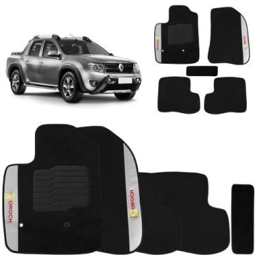 Imagem de Jogo de Tapete Carpete Duster Oroch 2016 a 2019 Preto Bordado - Ecotap
