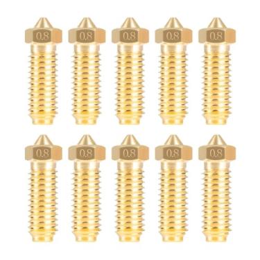 Imagem de IdeaFormer-3D 10Pcs 0,8 mm Kobra S1 Bicos Hotend Extrusora Kit de Bico de Latão para Anycubic Kobra S1 / Kobra 3 / Combo Substituição de bicos de impressora 3D