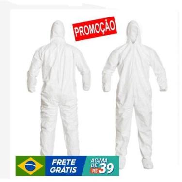 Imagem de Macacão Biologico e Quimico com Capuz De Segurança e Proteção Tyvek Su