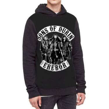 Imagem de Moletom Com Capuz Sons Of Durin Erebor Ref:737 - smoke, Preto, GG