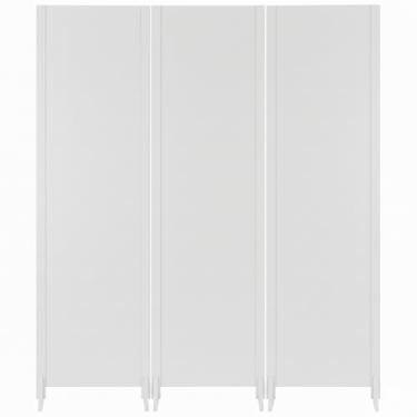 Imagem de Biombo Liso Reto Fechado Pintado Divisor De Ambiente Preto ou Branco Com Pé Jt Home (BRANCO, 3 FOLHAS DE BIOMBO)