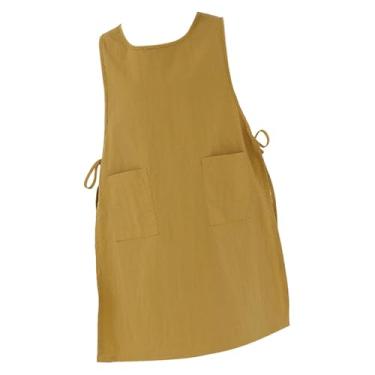 Imagem de predolo de chef, macacão, babador para jardim, beleza, unhas, estúdio, arte, trabalho, restaurante, Amarelo