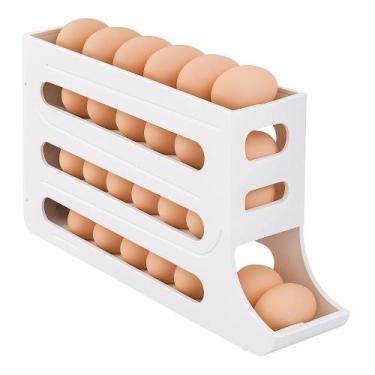 Imagem de Organizador Para Ovos Com Suporte Rolante Branco - OUTRAS MARCAS