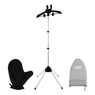 Imagem de Baoblaze Cabide para roupas a vapor, suporte para máquina de passar roupa com altura ajustável, cabide portátil para máquina de passar roupa, Preto
