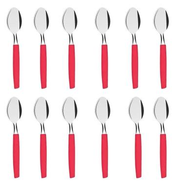 Imagem de Conjunto Colher De Mesa 12Pçs Cabo Colorido Plastico