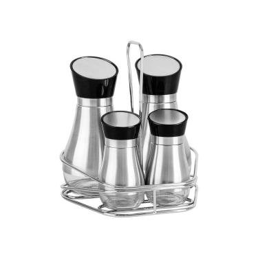 Imagem de Conjunto Galheteiro Tramontina Realce 61119200 Em Vidro E Aço Inox único