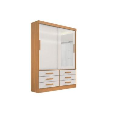 Imagem de Guarda Roupa Casal Meridian com Espelho 2 Portas 6 Gavetas sem pés - D