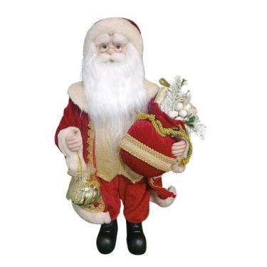 Imagem de Papai Noel em Pe Vermelho e Dourado 45CM Florarte 57508001
