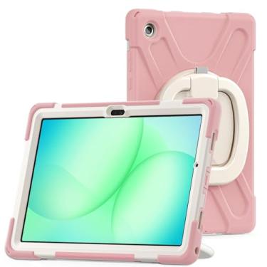 Imagem de Capa protetora para tablet Sumsung Galaxy TAB S10 FE Plus 13,1 polegadas 2025, capa à prova de choque para crianças 13,1 polegadas com alça de suporte (rosa)