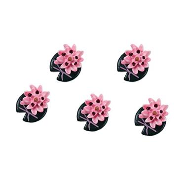 Imagem de Estatueta criativa fofa cena de lagoa miniatura acessórios DIY micro paisagem peixe vermelho ornamento de aquário (flor de lótus)