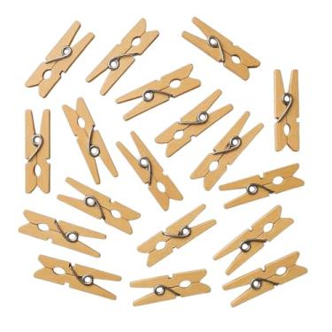 Imagem de 100 Mini Prendedores de Madeira para Fotos e Bebidas, Decorativos (5, Natural)