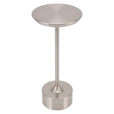 Imagem de Lâmpada de Mesa Led Sem Fio Recarregável 2000mah Portátil 3 Níveis Brilho Luz Metal Lâmpada Cabeceira Aplicável Quarto (Prata)