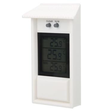 Imagem de Termômetro Digital Externo, Medidor de Temperatura Branco à Prova D'água Com Gancho para Medição de Temperatura de Jardim, Material ABS
