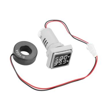 Imagem de Voltímetro de Exibição Digital de LED, Indicador de Medidor de Corrente de Tensão CA 22mm de 0 a 100a de Medidores, Pequeno e Requintado Mão de Obra, Vida útil Longa, Alta (Branco)