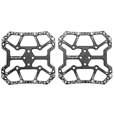 Imagem de Chiffonade 1 par de conversor de pedal de bicicleta de liga de alumínio - adaptador sem clipe para plano com disco de travamento automático para SPD/KEO Road & Mountain Bikes (preto)