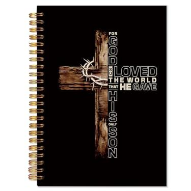 Imagem de YTRGI Cadernos bíblicos His Only Son para anotações, diário cristão, diários de escritura para escrever, diário de oração para mulheres, presentes bíblicos, 14 x 21 cm