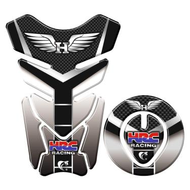 Imagem de Protetor Tanque E Bocal Adesivo Moto Honda Racing Até 2017 Preto