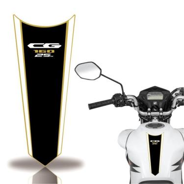 Imagem de Adesivo Faixa Gravata Tanque Moto Cg 160 125 Titan Fan 160 Preto Dourado